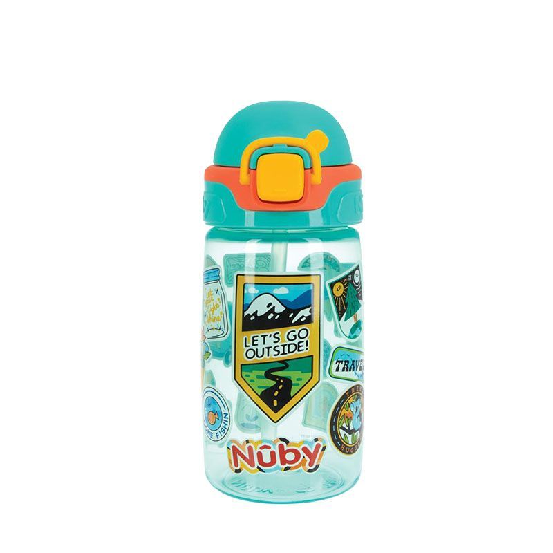 努比（Nuby）新品闪亮轻巧大容量运动水杯便携儿童吸管杯 贴纸印花 415ml