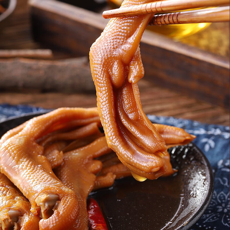 hywlkj网红泡鸭爪福建龙岩土楼特产香辣清香卤味鸭掌办公休闲零食品