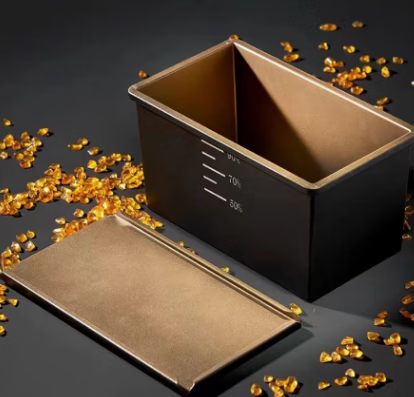 YUANZU吐司盒模具三能黑金吐司盒一体成型450克250克低糖节能吐司模具烘 450g一体黑金带盖土司盒