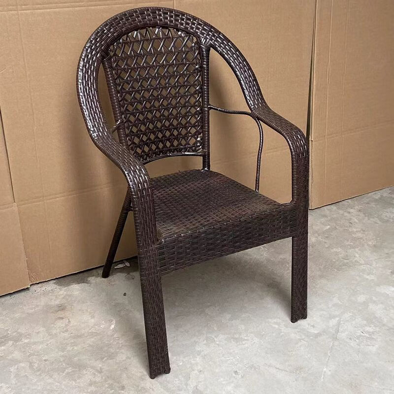 朵貌德国品质加大加固款带扶手椅子靠背椅藤编椅子室外椅子午休PE手工 黑棕色- 2把加大加固藤椅