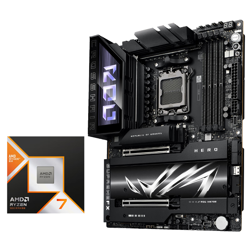 ROG CROSSHAIR X870E HERO���� AMD ����7 9800X3D CPU��װ 7598.1Ԫ