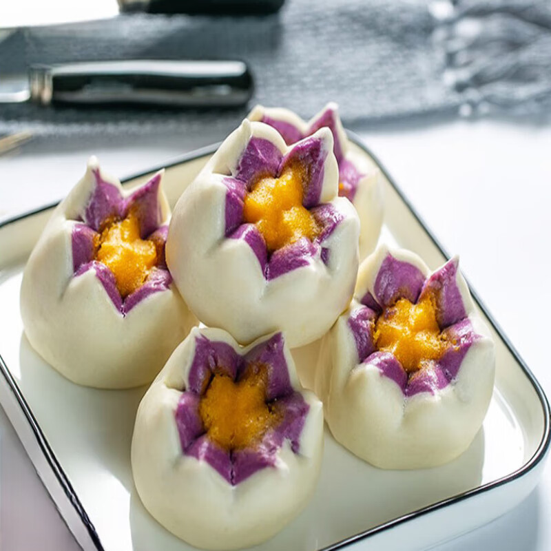 十里馋笑脸金沙芙蓉包儿童早餐半成品手工包夹心面点广式早茶点心商用