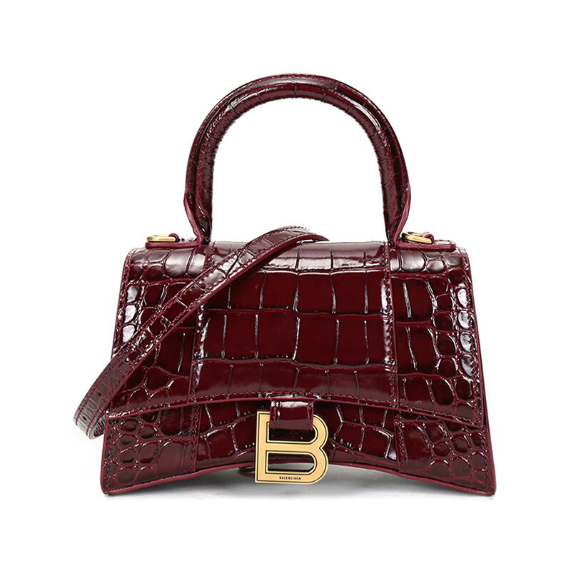 巴黎世家奢侈品女包BALENCIAGA /女深红色手提包 深红色