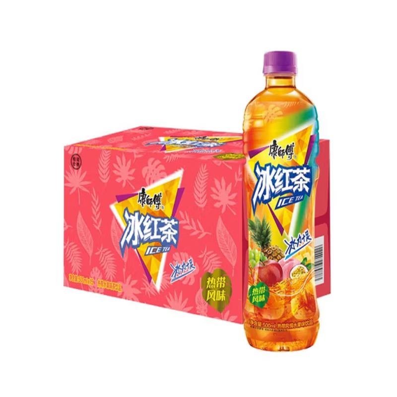 康师傅康师傅冰红茶热带风味500ml*5瓶夏季饮料清凉热带水果味红茶