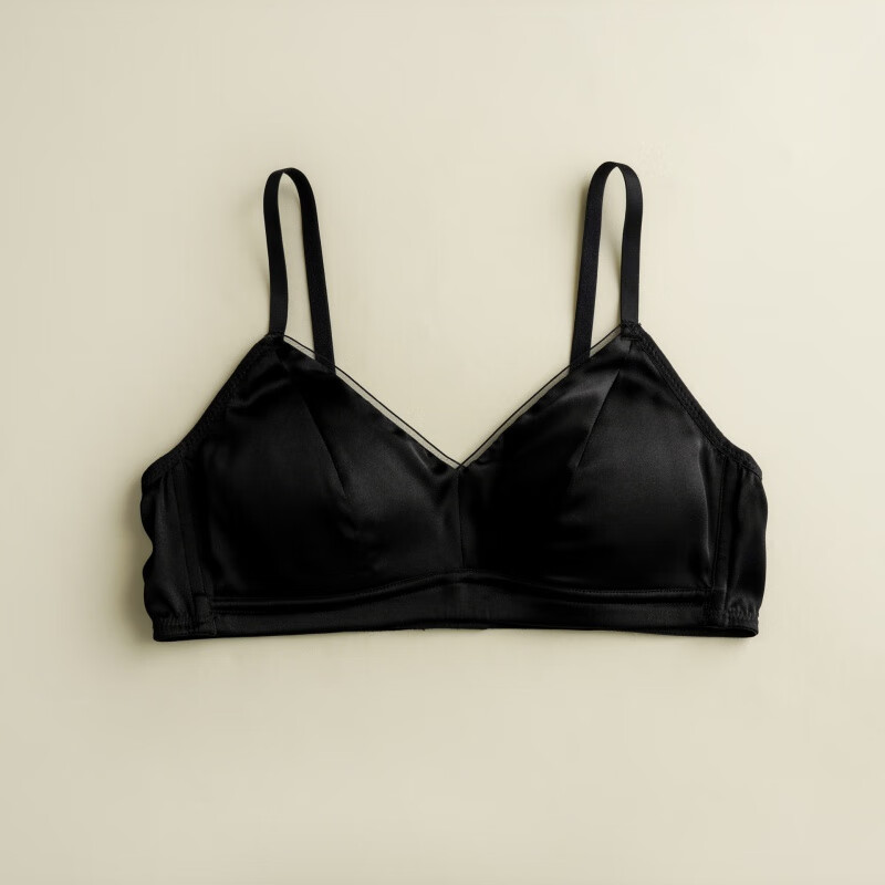 百丽驼美士(balitomms)轻奢文胸大胸显小文胸女真丝法式双排扣可调