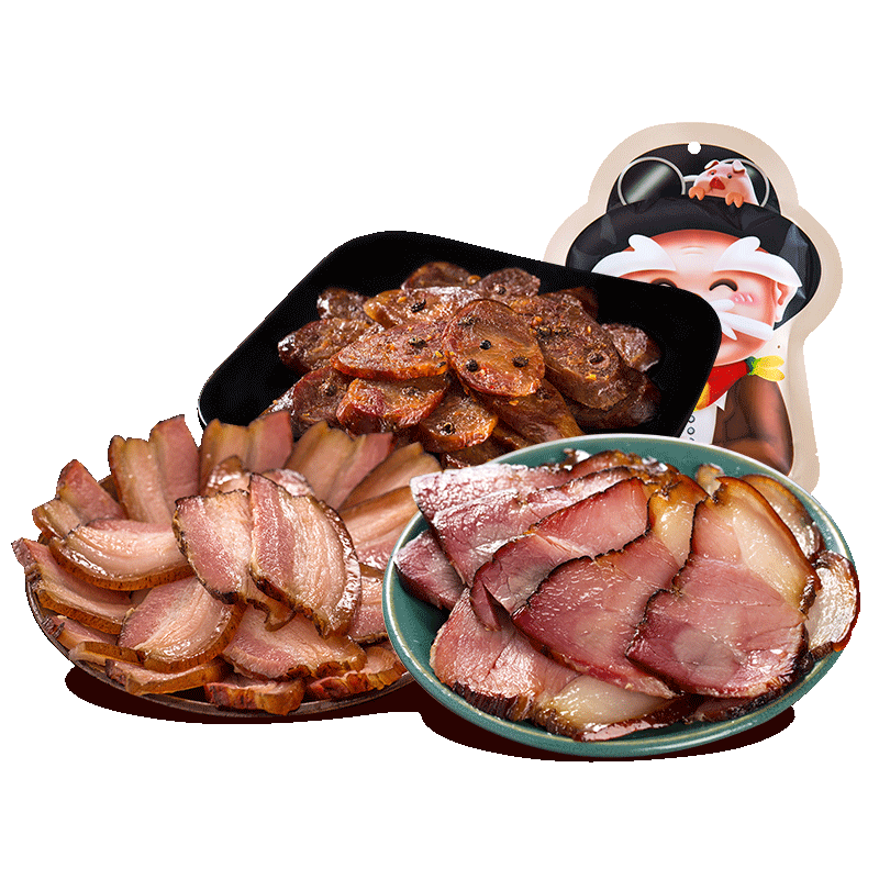 杨大爷腊味三拼麻辣川味香肠熏咸肉 1kg 杨大爷腊味三拼 1300g