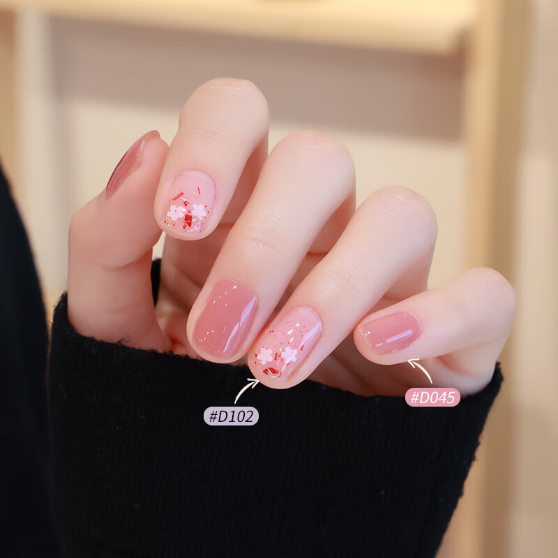 2024年新款秋冬色系免烤快干透裸色显白美甲流行色油性环保 粉色樱花