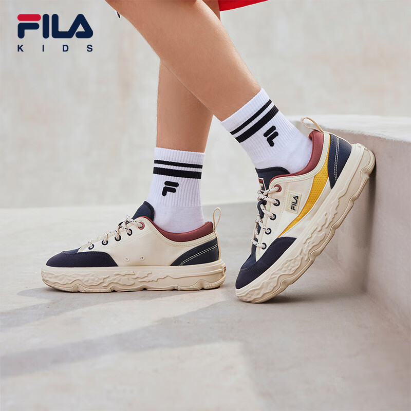 fila斐乐儿童童鞋休闲鞋2024夏季新款中大童男女童儿童经典板鞋潮