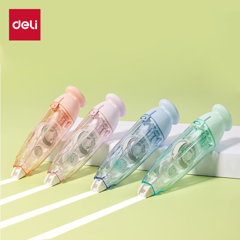 得力(deli)6m按动修正带 进口带芯涂改带 顺滑不断带可换芯改正带 vr5