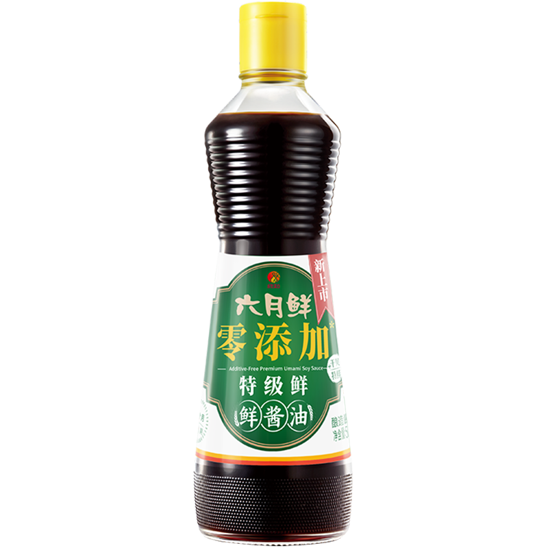 六月鲜零添加特级鲜 鲜味酱油500mL 欣和出品