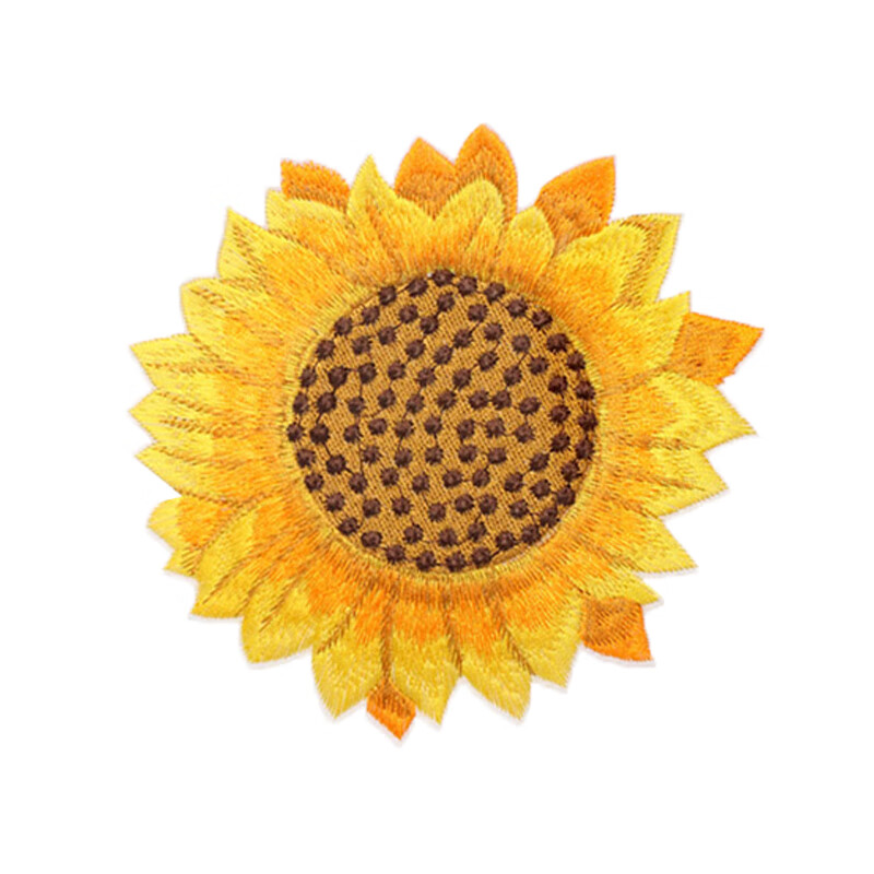 山头林村衣服补丁贴超大号自粘向日葵刺绣布贴裤子装饰修补破洞绣花补