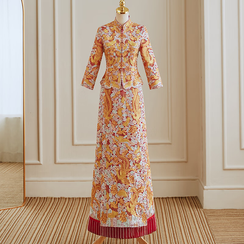 龙凤褂2024年中式敬酒服新娘结婚冬季秀禾服修身褂 褂皇2022款无钻款