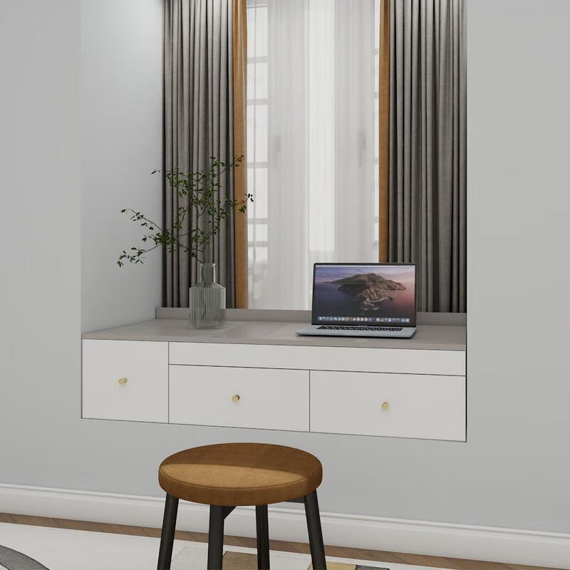 欧维欧飘窗储物柜改造收纳柜抽屉矮柜抽拉式台面窗台柜伸缩书桌书柜