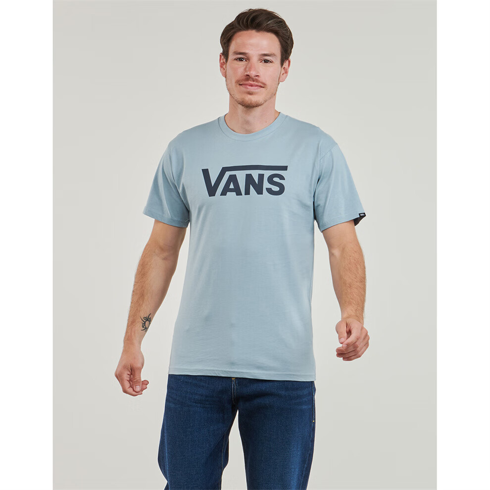 vans范斯运动t恤男装休闲圆领棉质吸汗透气中青年短袖蓝色夏季2024款