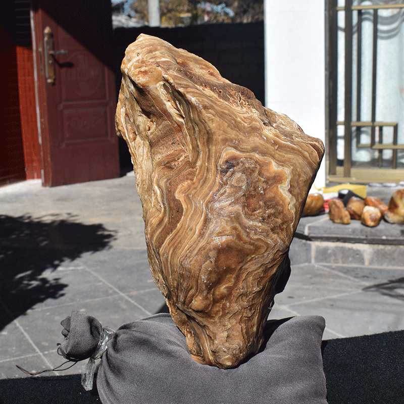 展缘铜钱花黄龙玉鸡油黄原石案头摆件收藏观赏奇石老料原石 8号