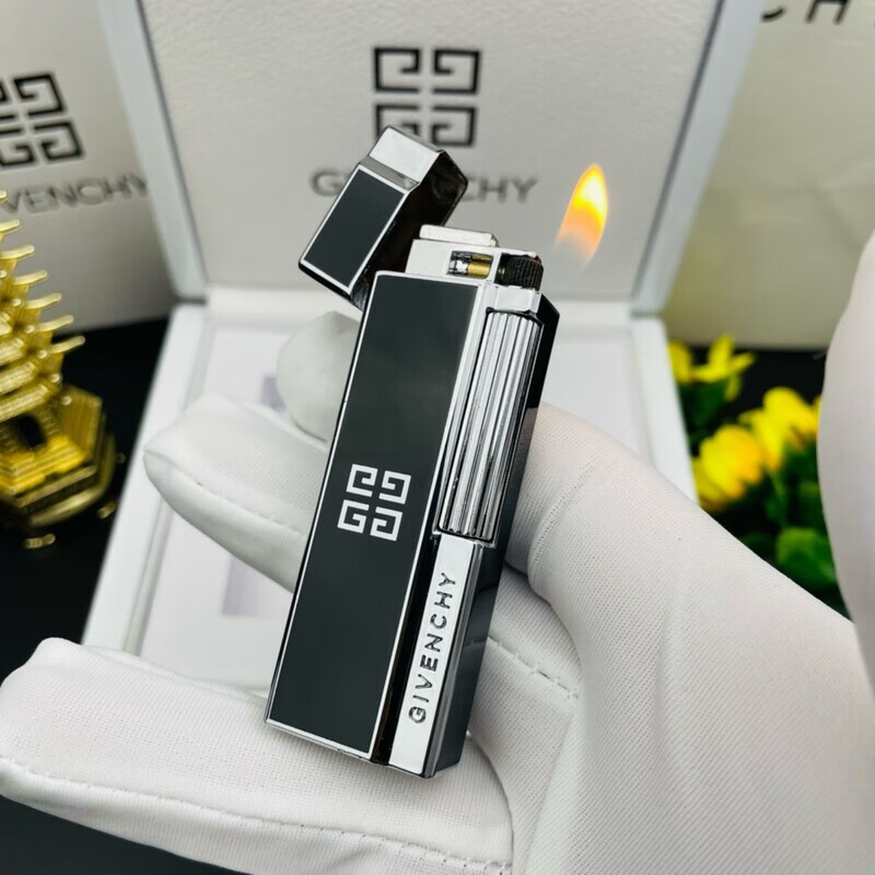 纪梵希打火机超薄充气体火机斜火侧滑网红高档送男女友七夕生日礼品