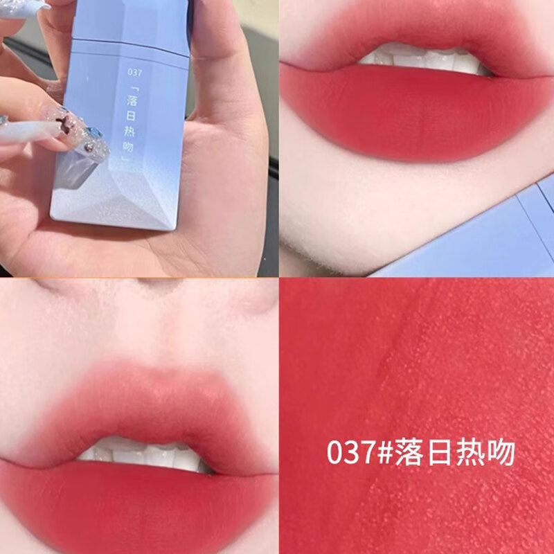 完美日记名片唇釉女蜜桃丝绒哑光镜面水光正品口红显白雾面不易掉色不沾杯 丹宁假日-037落日热吻