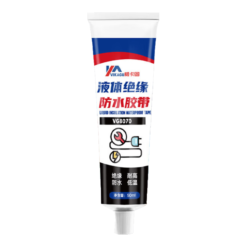 威卡固/VIKAGU 液體絕緣防水膠帶插線頭接線電路板電線路板發(fā)動(dòng)機(jī)耐溫阻燃密封膠VG8070黑色 50ml/支