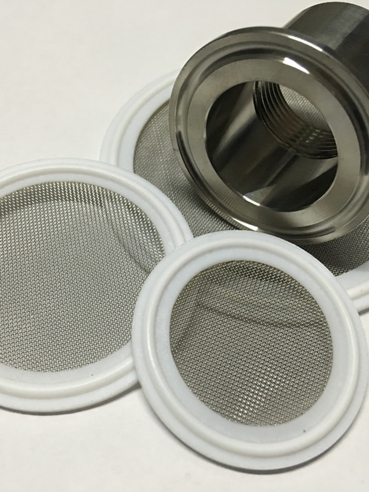 带过滤网卡箍垫圈硅胶食品级密封圈卫生级四氟特氟龙接头快装垫片 φ