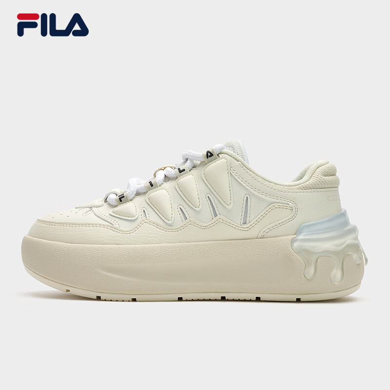 FILA 斐乐官方女鞋CARROT摩登板鞋2024春季新款萝卜鞋休闲运动鞋 古白色/初雪白-AA 38
