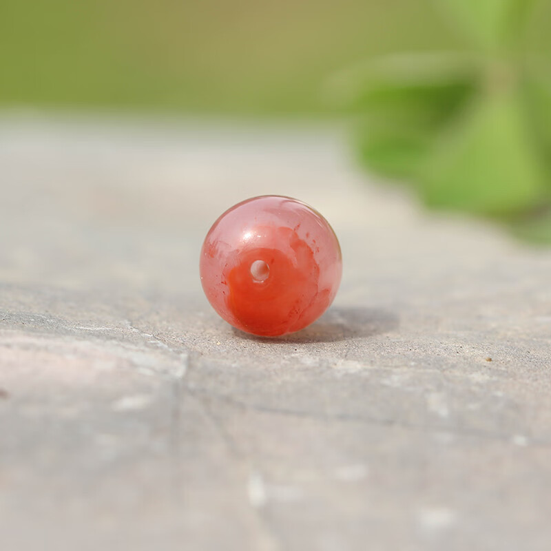 珠缘景翠 南红玛瑙冰飘老型珠原矿火焰纹 荔枝冻桶珠散玉珠佛珠配饰