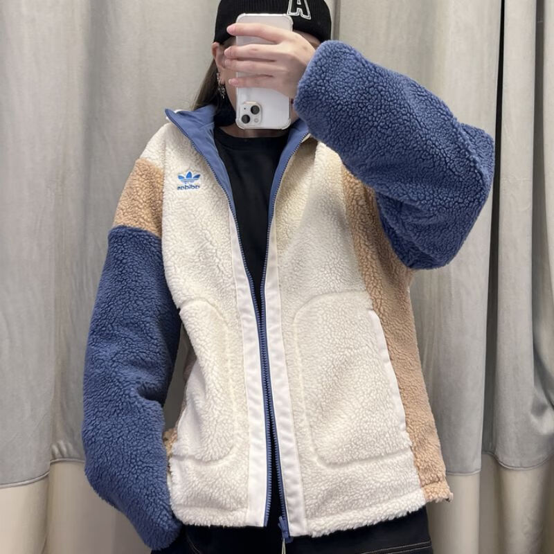 阿迪达斯 (adidas)三叶草棉服男士女装外套秋冬季新款双面穿运动服