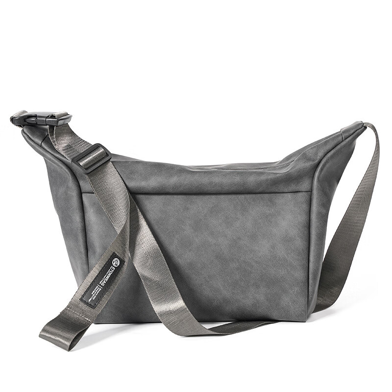 uvip潮男时尚单肩包休闲百搭青斜挎包韩版男士骑行包挎包潮 磨砂灰色