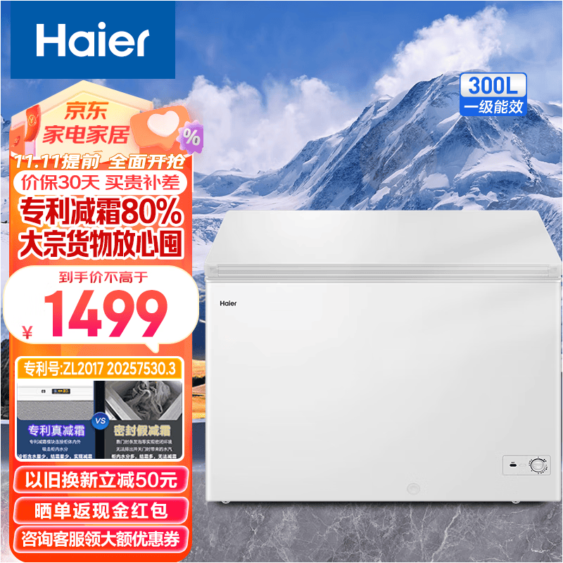 海尔（Haier） 300升低霜卧式商用家用冰柜 商用大容量 冷藏柜大冷冻柜冰柜家用冰箱大冷柜BC/BD-300GHD BC/BD-300GHD怎么样,好用不?