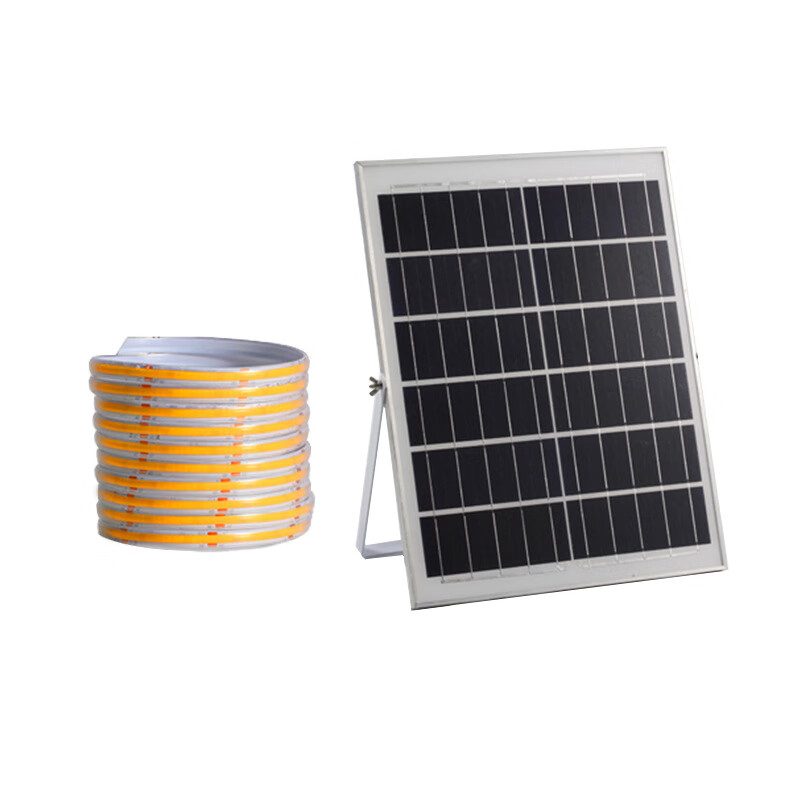 丞明太阳能灯带高亮COB露台led线条灯条别墅庭院户外防水氛围照明灯带 顶配3200灯-10米暖光