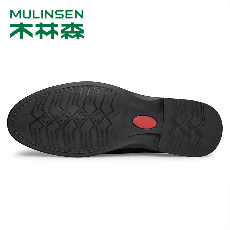 木林森小码休闲皮鞋男软底软面夏季舒适真皮男鞋牛皮工作通勤鞋 黑色细腻款 39