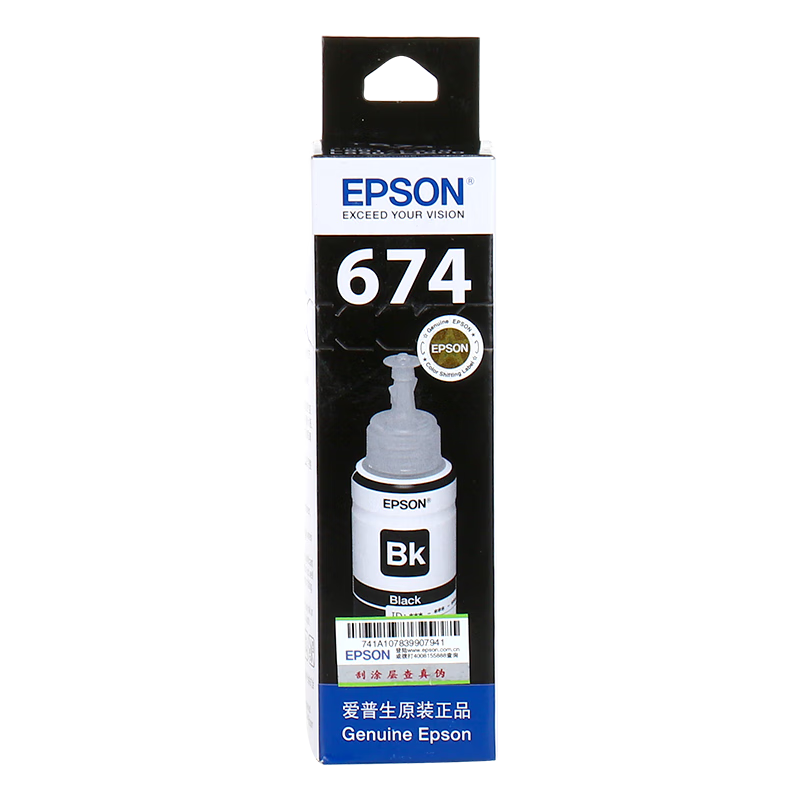 ڲEPSON T674/673 ԭװīˮL850 L805 L801 L810 L1800īӡ6ɫīī֭ 674BK                ɫ95Ԫ
