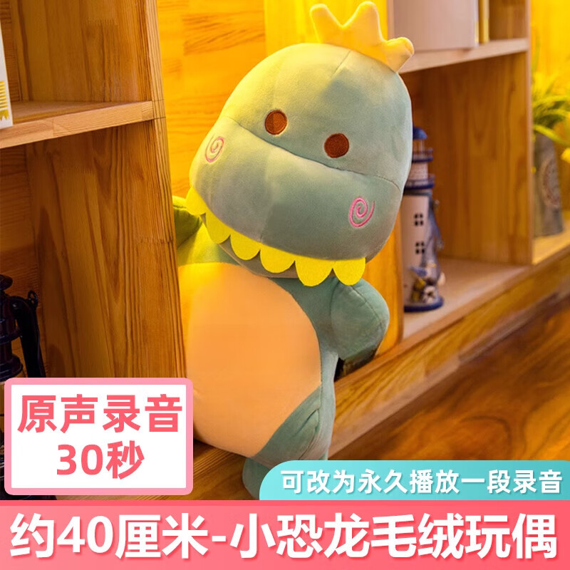 的恐龙毛绒玩偶创意公仔情人节男 原声录音30秒-40厘米呆小恐龙-手 1