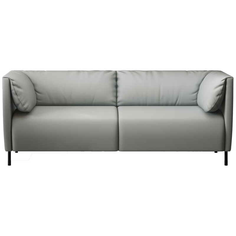 轻奢皮沙发小户型客厅公寓租房双人三人办公室皮艺沙发组合 浅灰色 0