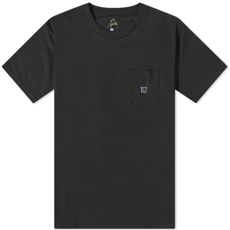 baracuta x needles夏季男士短袖 圆领t恤休闲时尚精致简约蝴蝶logo