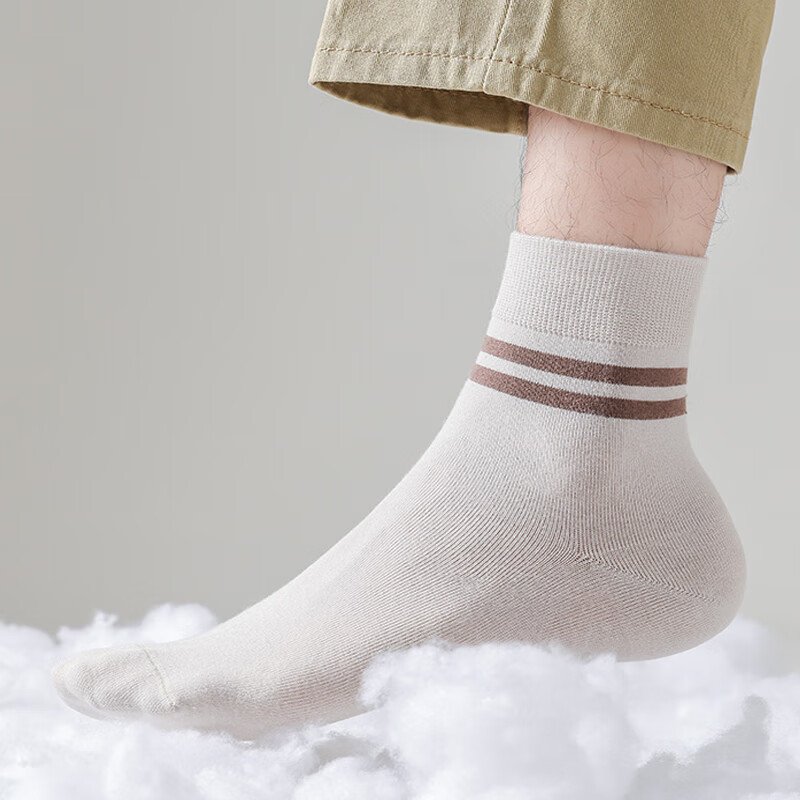 CK纯棉透气长袜子男士吸汗 弹力防臭运动休闲中筒秋冬四季款长袜子 W4CK 3黑+3白 6双 均码 （40.5-44.5）