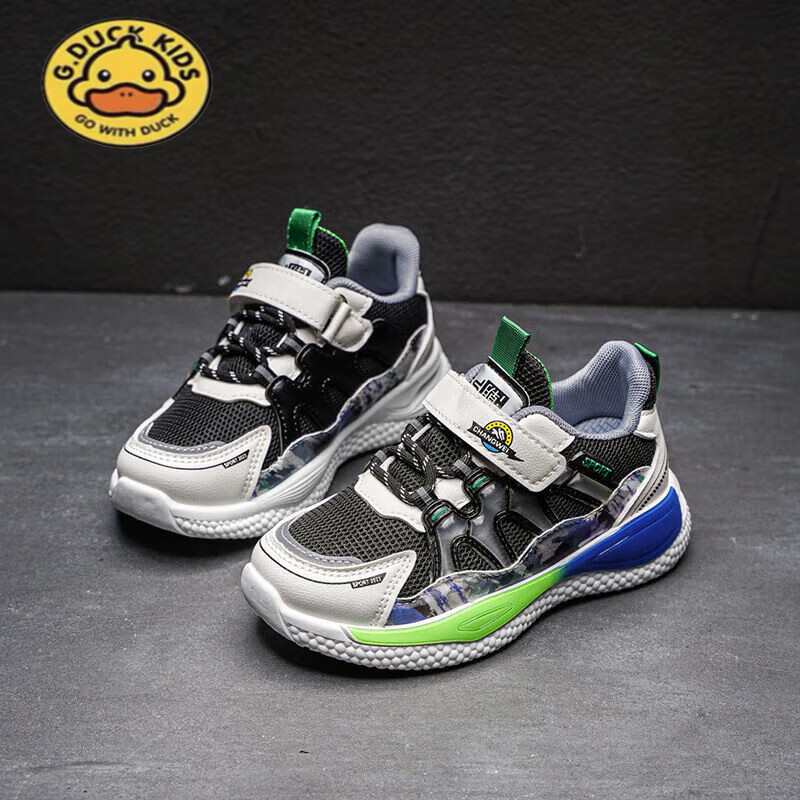 duck kids go with duck小黄鸭男童运动鞋夏季百搭透气儿童网面鞋女童