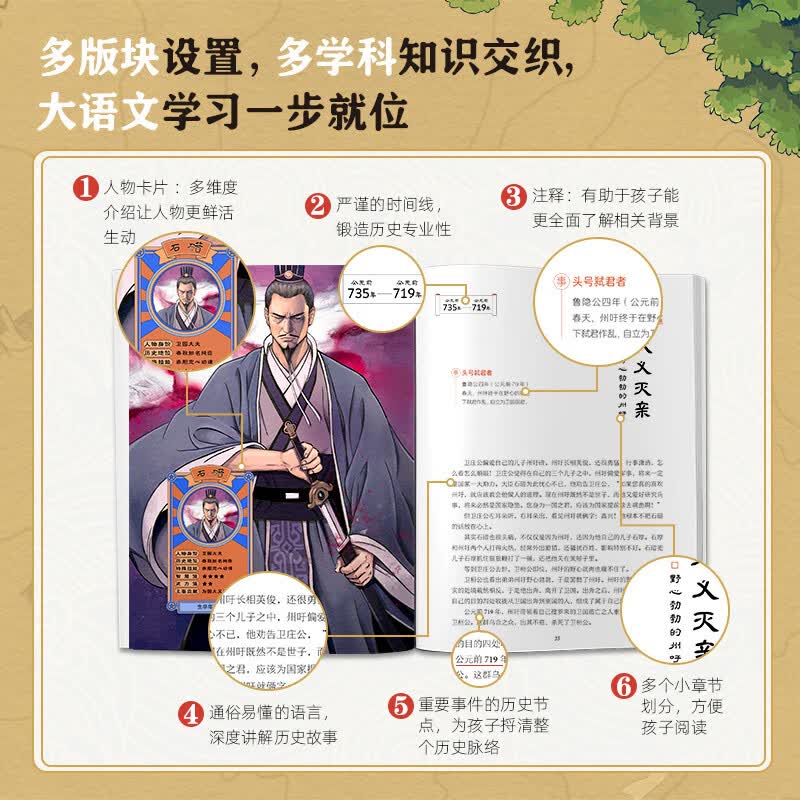少年读春秋战国（全四册）（从西周灭亡到秦统一，130个经典历史故事，像看动漫一样看懂超燃春秋战国史）暑假阅读暑假课外书课外暑假自主阅读暑期假期读物详情图