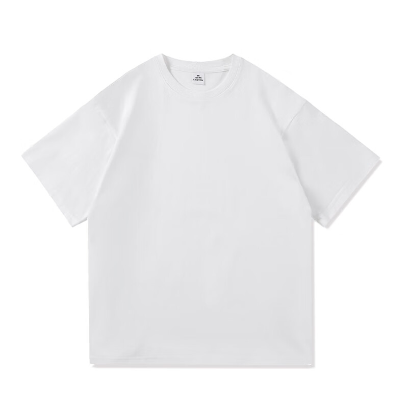 hawit夏天纯棉小白t恤男220g重磅全棉纯色短袖黑侣半袖衣服潮t恤衫