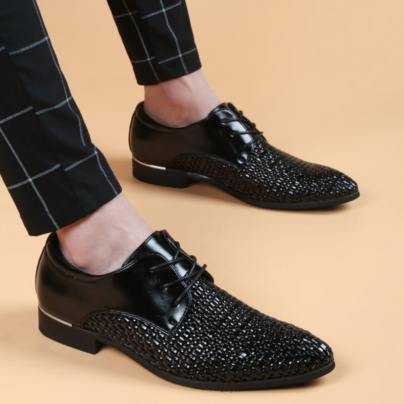 mk belle意大利轻奢侈新品夏季皮凉鞋男真皮编织商务休闲男鞋男士凉