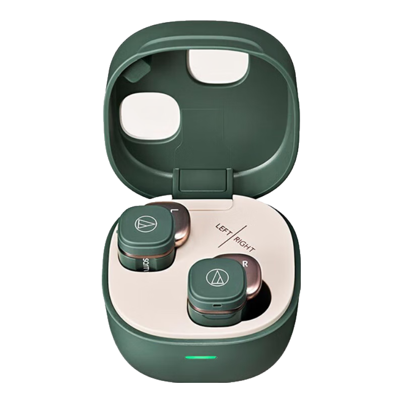 铁三角ATH-SQ1TW2  蓝牙无线耳机 真无线耳机 无线充电 IP5X*防水 森林绿色
