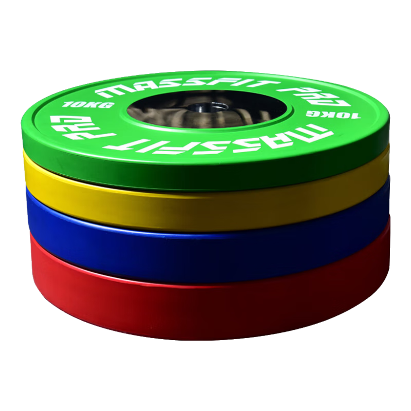 馬西(MASSFIT)新款競賽全膠杠鈴片商用Crossfit全膠高彈片環(huán)保片 競賽片20KG*2片