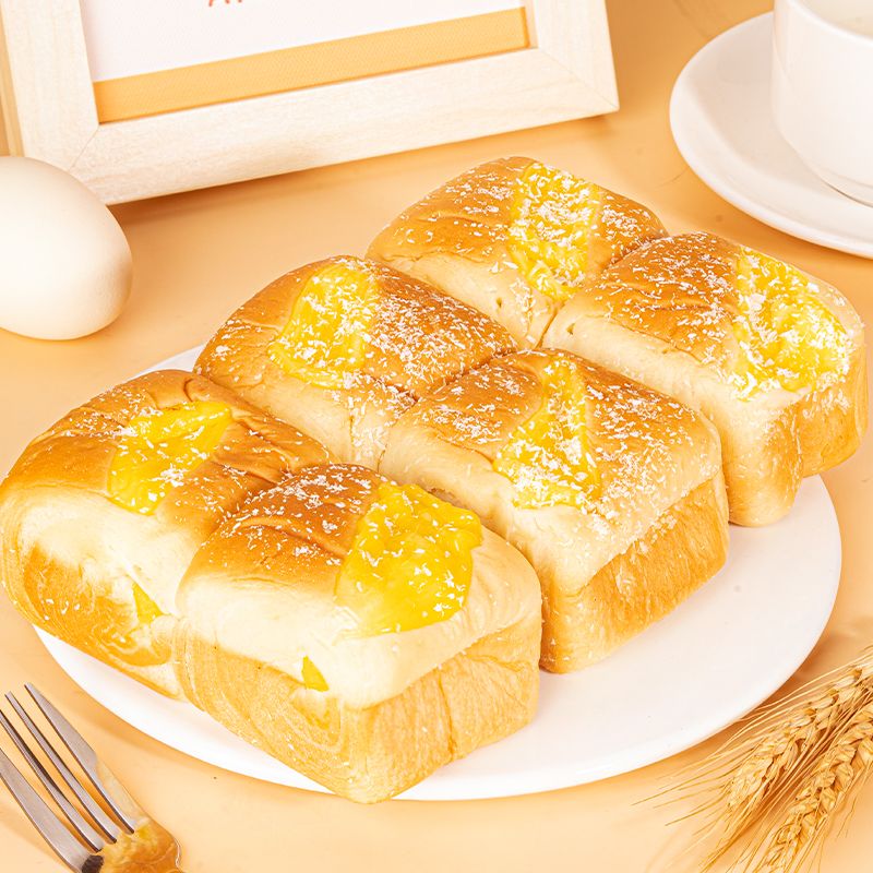 康泉黄金豆乳块面包土司手撕乳酪夹心点心豆乳餐包早餐代餐解馋零食 