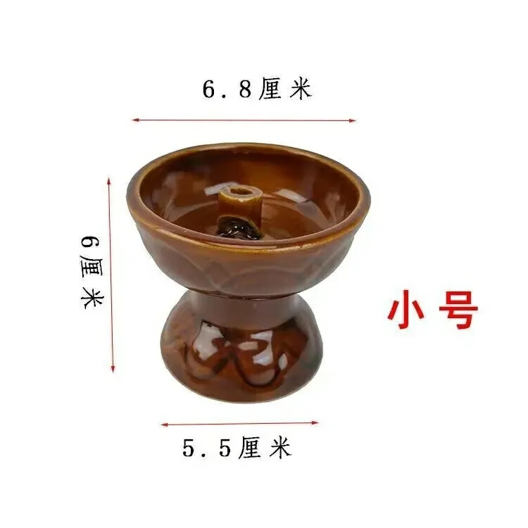 山頭林村黑芝麻油燈陶瓷老式供佛佛燈神燈燭臺(tái)長(zhǎng)明燈煤家用復(fù)古清油寺廟 小號(hào)送燈芯