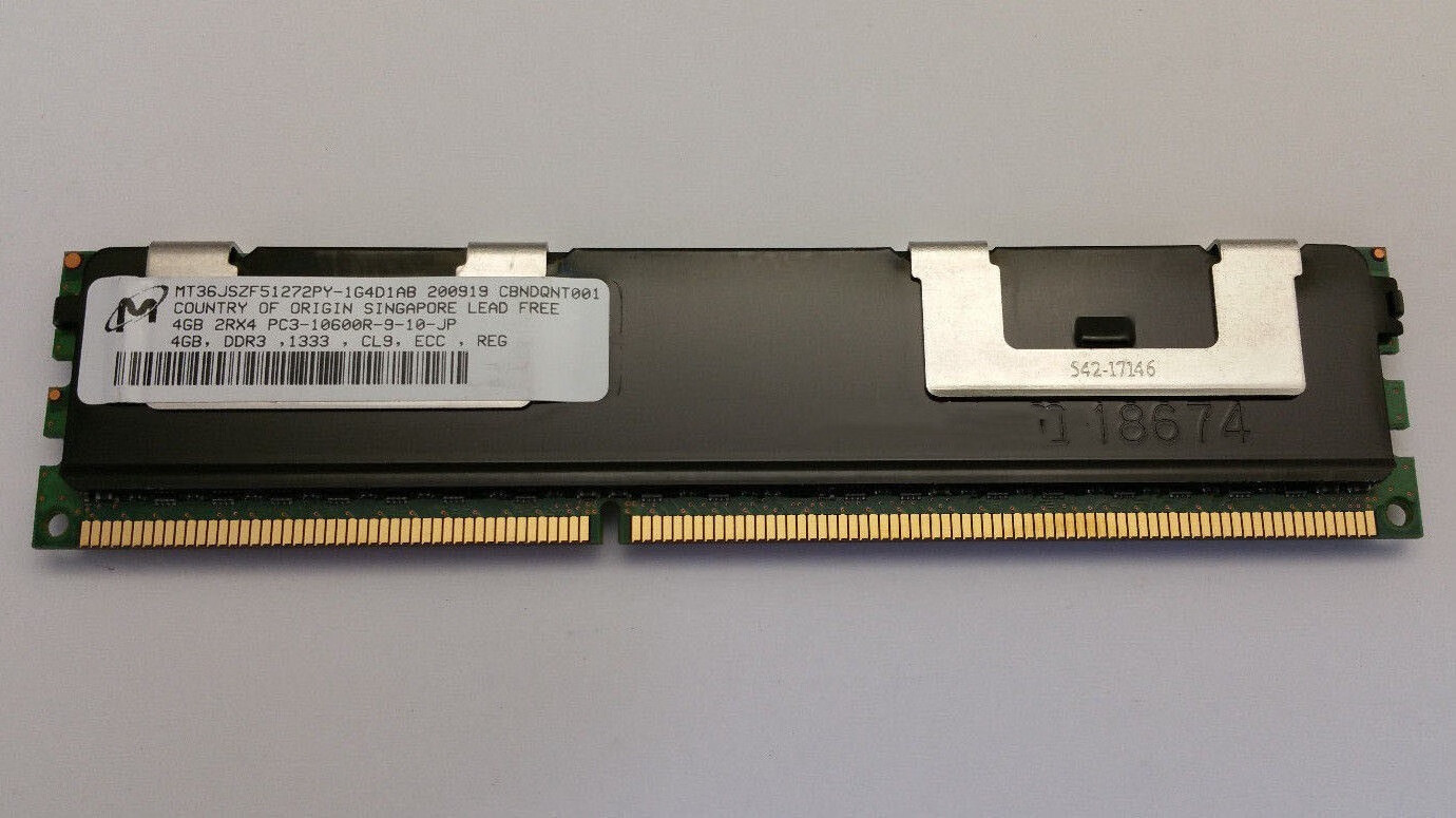 MICRON原厂镁光 DDR3 4G 1333Mhz PC310600R Reg ECC 服务器内存 1333mhz