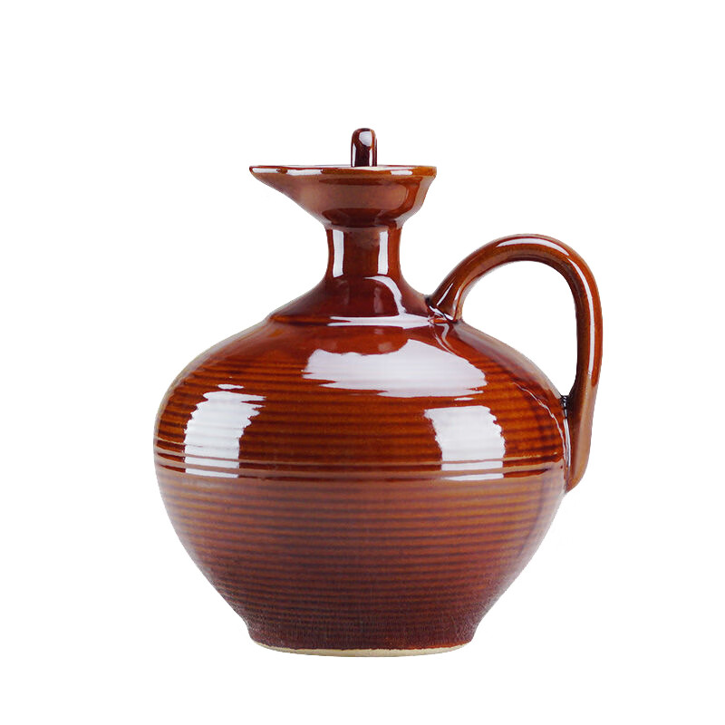 荼白5斤装高端酒壶 酒坛子陶瓷土陶泡酒罐家用白酒仿古密封sn4379 1斤