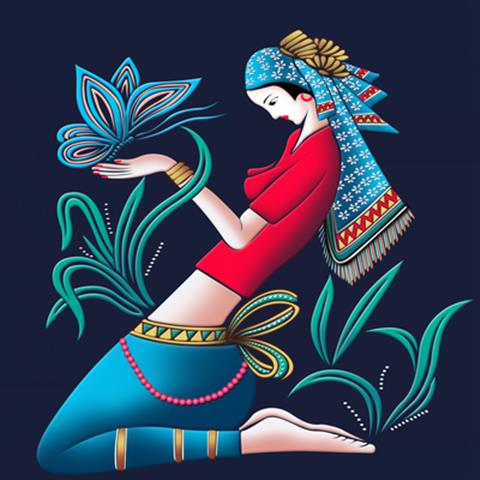 南啵丸少数民族挂画 中式复古少数民族风舞蹈艺术挂画客厅餐厅饭店
