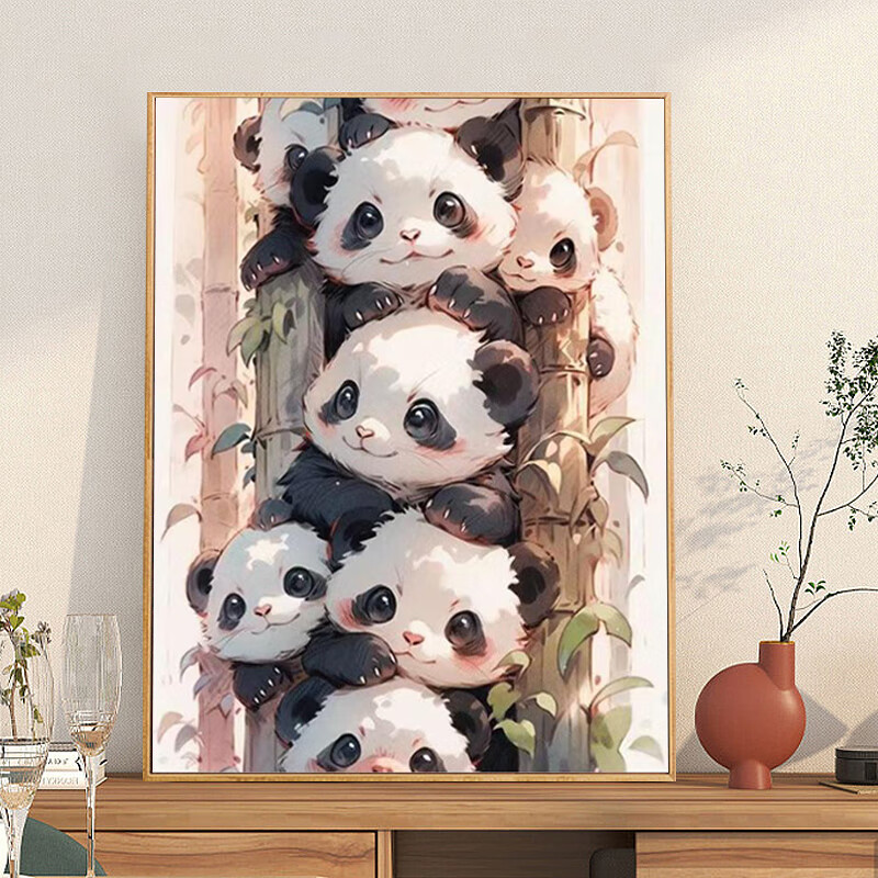 铂呐苓diy数字油画客厅动物卡通动漫儿童手工填色手绘油画油彩装饰画