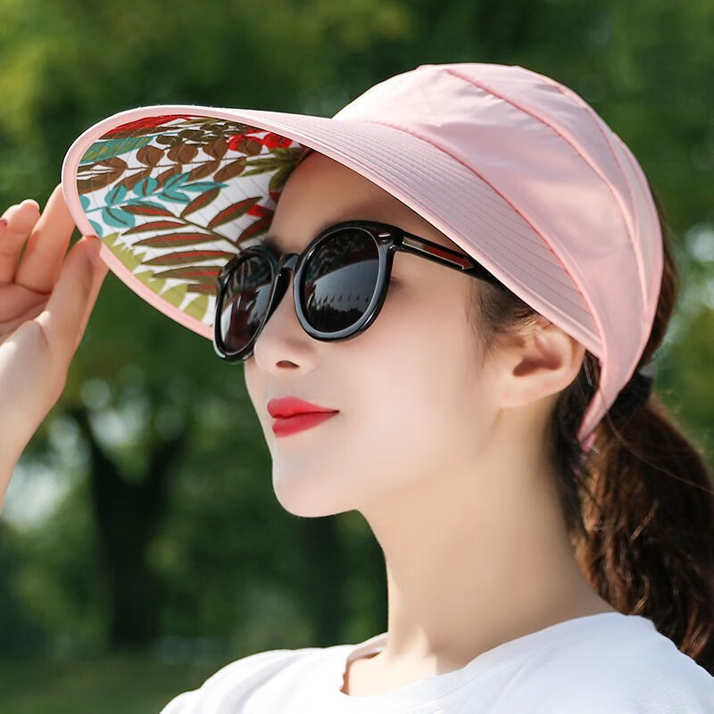 林村女式帽子大全夏季太阳帽夏季遮阳帽子女士可折叠防晒沙滩大檐凉帽