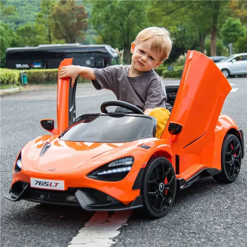 乐威普迈凯伦授权儿童电动车四轮汽车宝宝跑车男孩女孩遥控玩具车可坐人