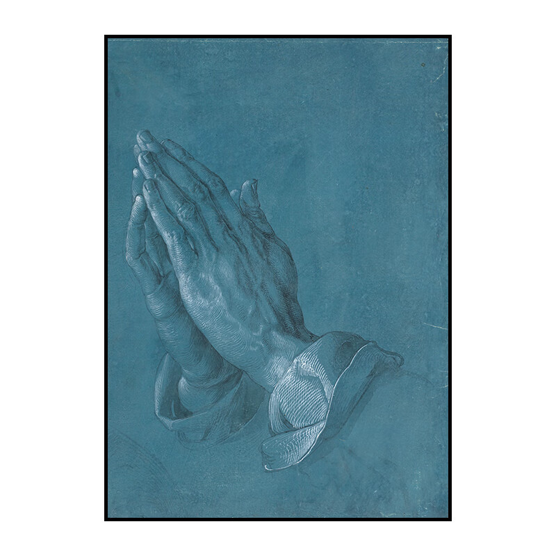 大仟印像丢勒 祈祷之手 虔诚的力量 小众艺术装饰画餐厅卧室挂画油画
